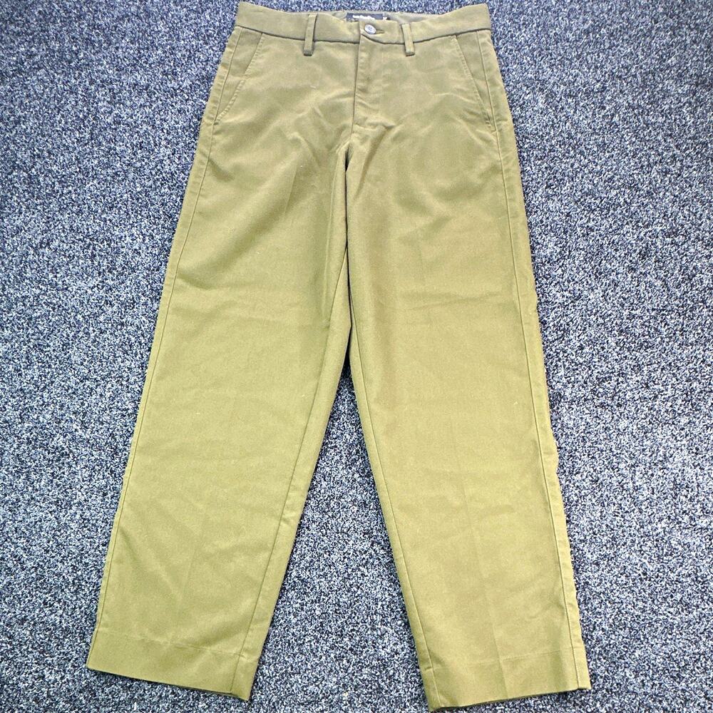 RSQ Men's Baggy Straight Casual Pants Green 28 Twill Stretch Flat Front